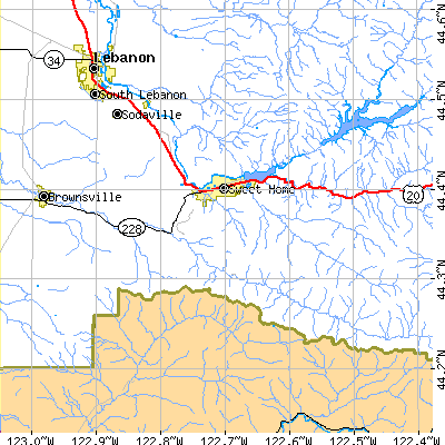 Zip code 97386 close-up map