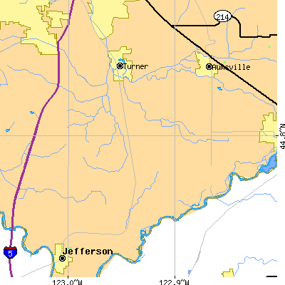 Zip code 97392 close-up map