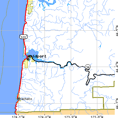 Zip code 97394 close-up map