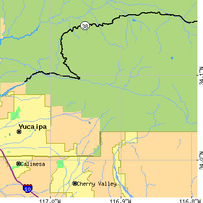 Zip code 92339 close-up map