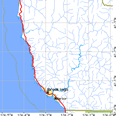 Zip code 97415 close-up map