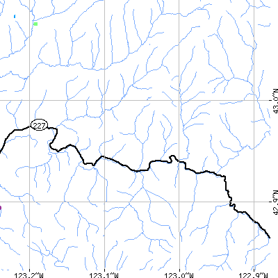 Zip code 97429 close-up map