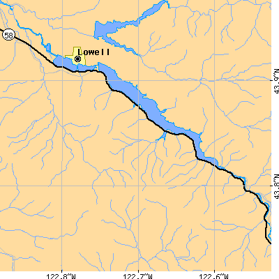 Zip code 97452 close-up map
