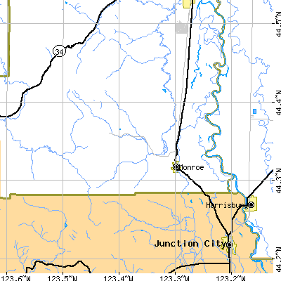 Zip code 97456 close-up map