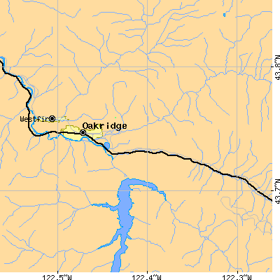 Zip code 97463 close-up map