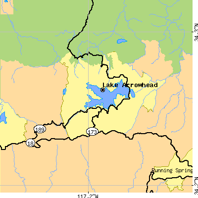 Zip code 92352 close-up map