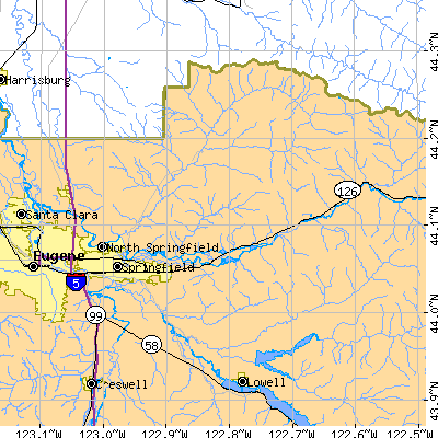 Zip code 97478 close-up map