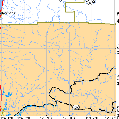 Zip code 97480 close-up map