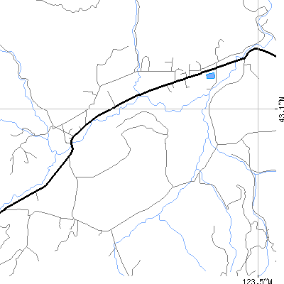 Zip code 97481 close-up map