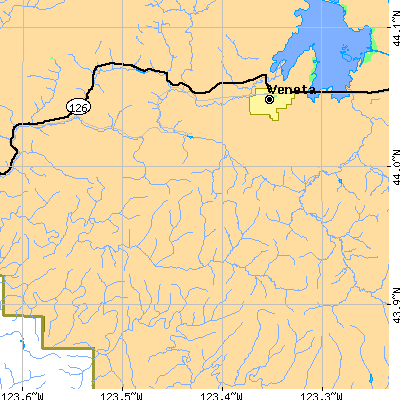 Zip code 97487 close-up map