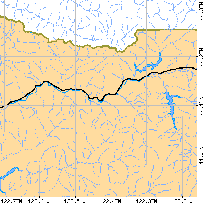 Zip code 97488 close-up map