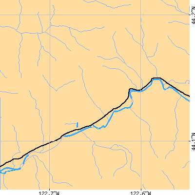 Zip code 97489 close-up map