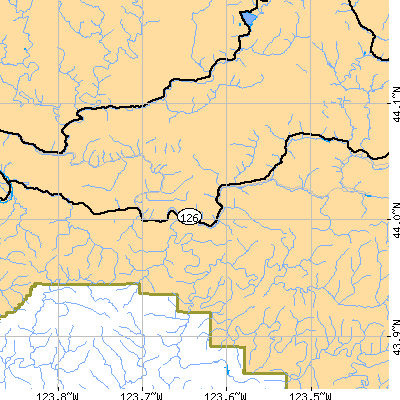 Zip code 97490 close-up map