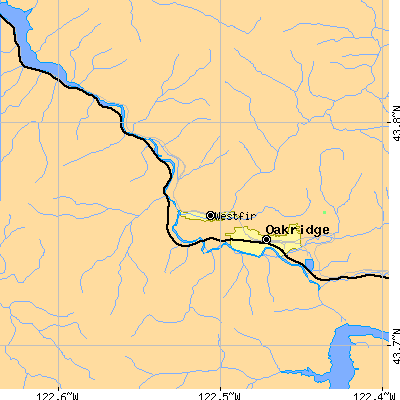Zip code 97492 close-up map