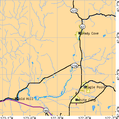 Zip code 97503 close-up map