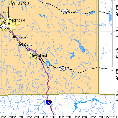 Zip code 97520 close-up map