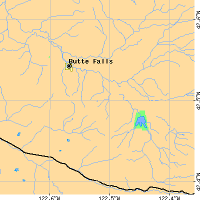 Zip code 97522 close-up map
