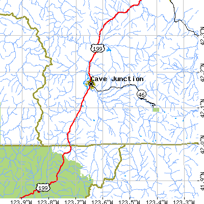 Zip code 97523 close-up map