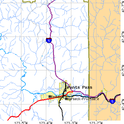 Zip code 97526 close-up map