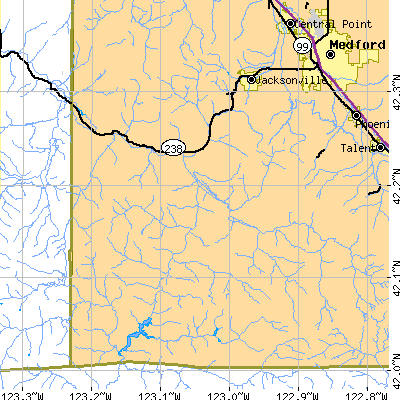 Zip code 97530 close-up map