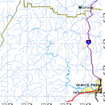 Zip code 97532 close-up map