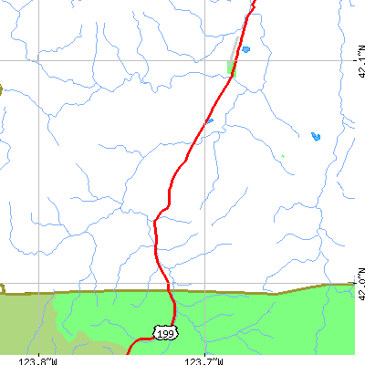 Zip code 97534 close-up map