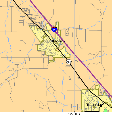 Zip code 97535 close-up map