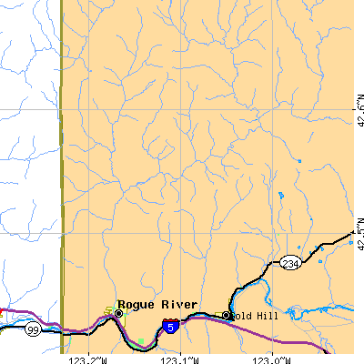 Zip code 97537 close-up map