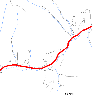 Zip code 97543 close-up map