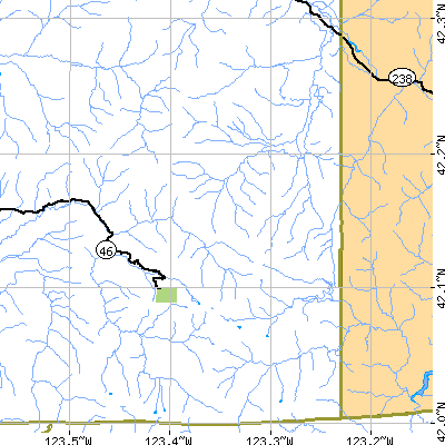 Zip code 97544 close-up map
