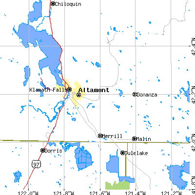 Zip code 97603 close-up map