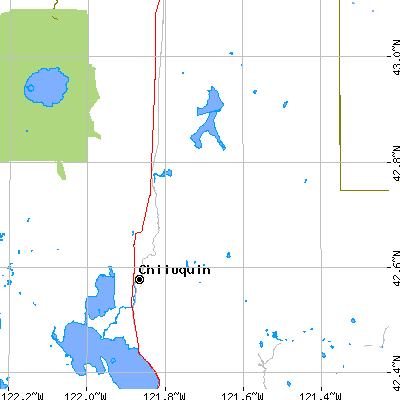 Zip code 97624 close-up map