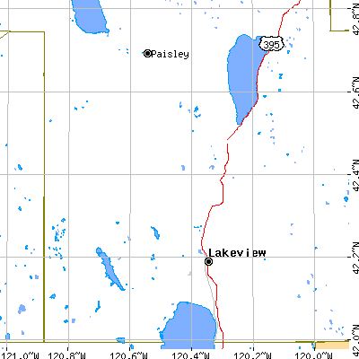Zip code 97630 close-up map