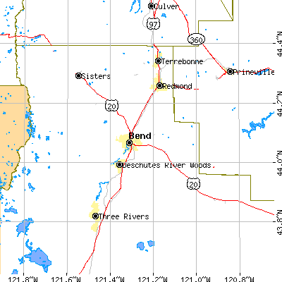 Zip code 97701 close-up map