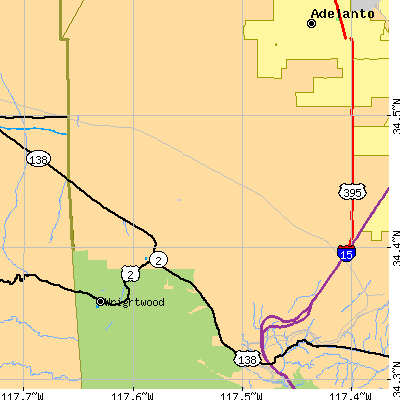 Zip code 92371 close-up map