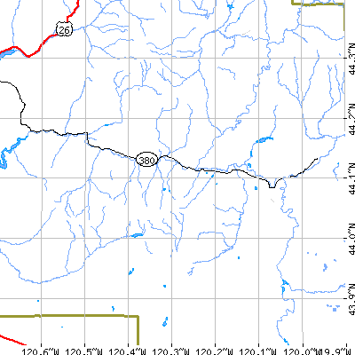 Zip code 97752 close-up map