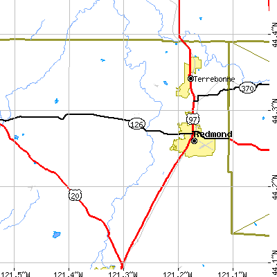 Zip code 97756 close-up map