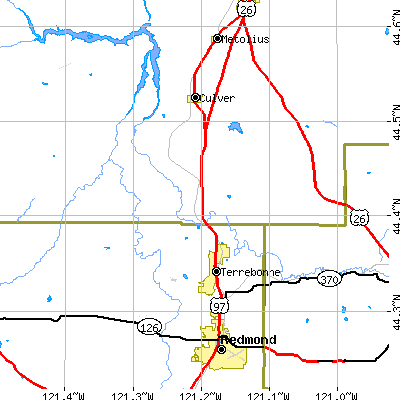 Zip code 97760 close-up map