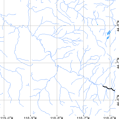 Zip code 97817 close-up map