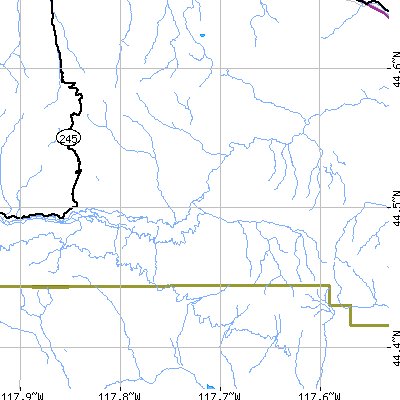 Zip code 97819 close-up map