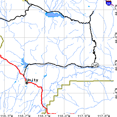 Zip code 97837 close-up map