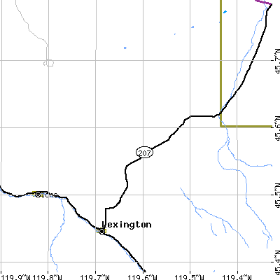Zip code 97839 close-up map