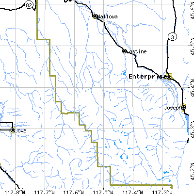 Zip code 97857 close-up map