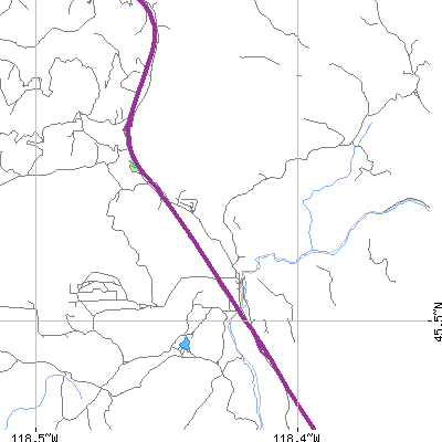 Zip code 97859 close-up map