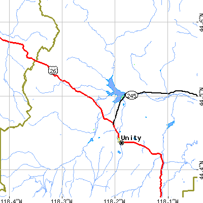Zip code 97884 close-up map