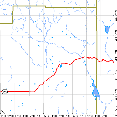 Zip code 97904 close-up map