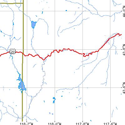 Zip code 97911 close-up map