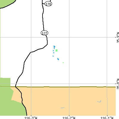 Zip code 92389 close-up map