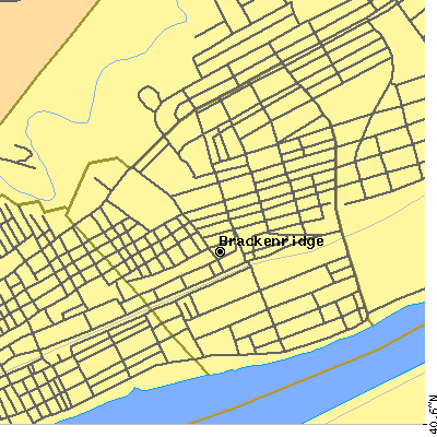 Zip code 15014 close-up map