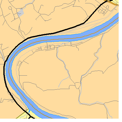 Zip code 15020 close-up map